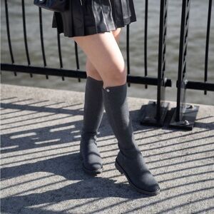 Vivaia Round-Toe Stretchy Wool Knee-High Boots